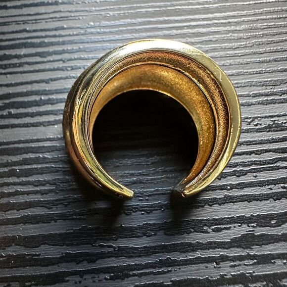 NEW Chunky 2 Double Dome Statement Ring 18K Yellow Gold Plated Size 8 - Picture 7 of 8